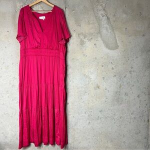 Anthropologie the somerset magenta pink maxi dress 3XL